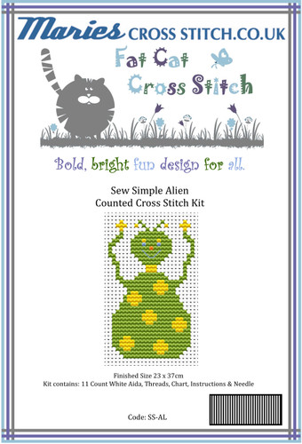 Sew Simple Alien Cross Stitch Kit by Fat Cat - MariesCrossStitch.co.uk