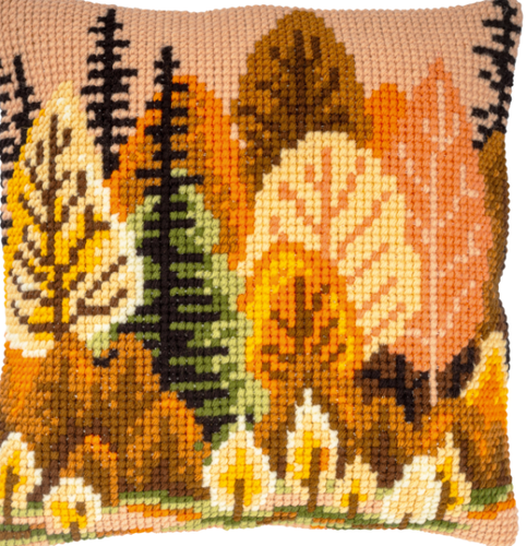 Autumn Forest Cross Stitch Cushion Kit by Vervaco - MariesCrossStitch.co.uk