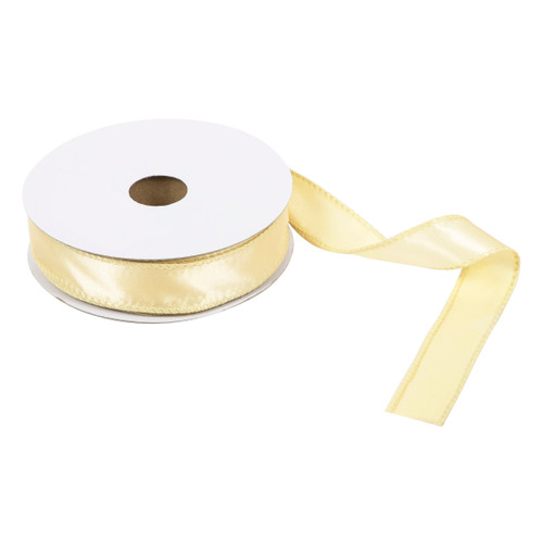 Premium Wire Edge Ribbon: Printed: 25m x 25mm: Light Gold