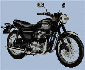Kawasaki W650 Motorcycle Cross Stitch Chart | MariesCrossStitch.co.uk