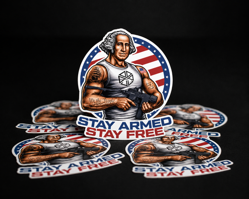 Stay Armed Stay Free George Washington Sticker