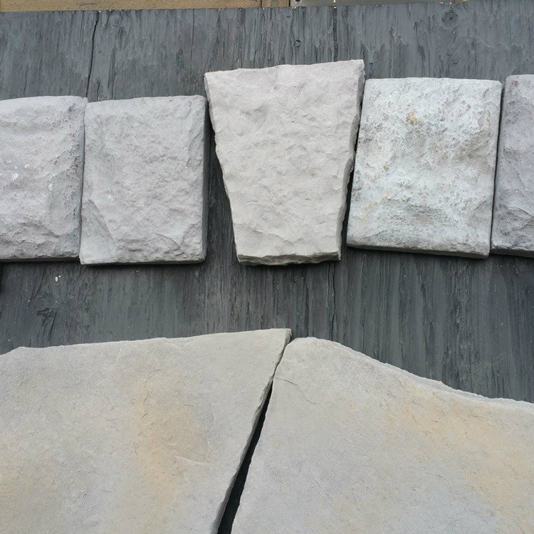 Trim block 6x8 and 6x6. Key Stone (the middle one) is separate. Use around window, doors and fireplaces. Available in gray or yellow.