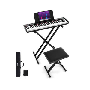 61-Key Portable Electronic Keyboard Piano Complete Digital Piano Set with Stand and Stool D681-MU10106US