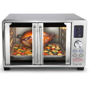 MegaChef 26.4 Quart Digital Electric French Door Multi-Function Stainless Steel Counter Top Oven wi D970-MCOV-4500