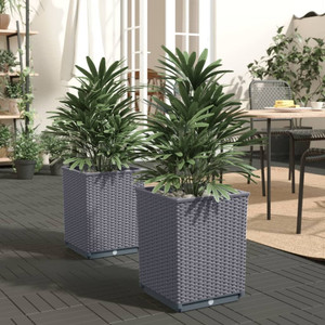 Planter Set of 2 Blue Grey Polypropylene Medium A949-364180