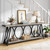 Industrial 70-inch Grey Wood Top Sofa Table with Heavy Duty Black Metal Frame Q280-GRCTSM15982746