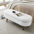 Mid-Century Modern Boho Style White Linen End of Bed Storage Bench Q280-SLFESB981362547
