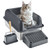 Cat Litter Box, 6 inches Deep, XL Extra Large Stainless Steel Cat Litter Box with Scoop, Wide Filte E415-BKFSMSPSHSBX1JXH4V0