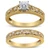 14K Yellow Gold Plated .925 Sterling Silver 1/5 Cttw Diamond Art Deco Style Engagement Ring Bridal  N162-022870R500