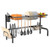 2 Tier Adjustable Over Sink Dish Drying Rack with 8 Hooks B593-KC53791