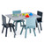 5 Pieces Kids Wooden Activity Play Furniture Set with Building Blocks-Blue - Color: Blue D681-HY10034BL