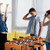 Space Saving Table Football with Durable Handle and 2 Footballs - Color: Brown D681-TY580402