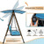 2-Seat Outdoor Canopy Swing with Comfortable Fabric Seat and Heavy-duty Metal Frame-Navy - Color: N D681-NP10403NY
