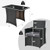 3 Pieces Patio Rattan Furniture Set with Cushion and Sofa Armrest-Gray - Color: Gray D681-HW68178GR