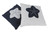 17" Blue and White Linen Throw Pillow N270-364153