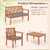4 Piece Patio Wood Furniture Set Acacia Wood Sofa Set with Loveseat-Gray - Color: Gray D681-HW72093GR