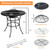 31.5 Inch Patio Fire Pit Dining Table With Cooking BBQ Grate - Color: Black D681-NP10257