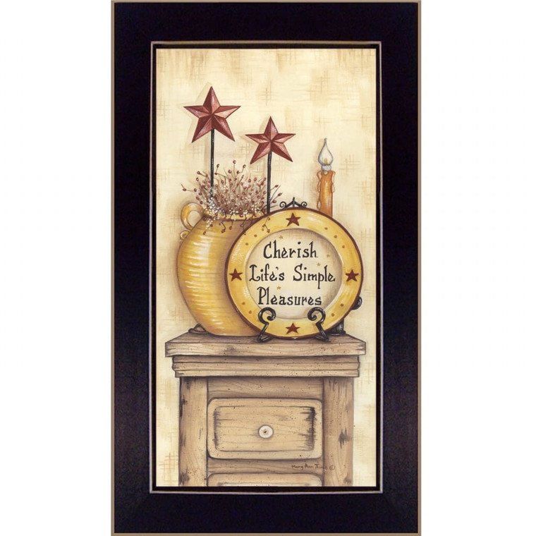 Simple Pleasures 1 Black Framed Print Wall Art N270-405275