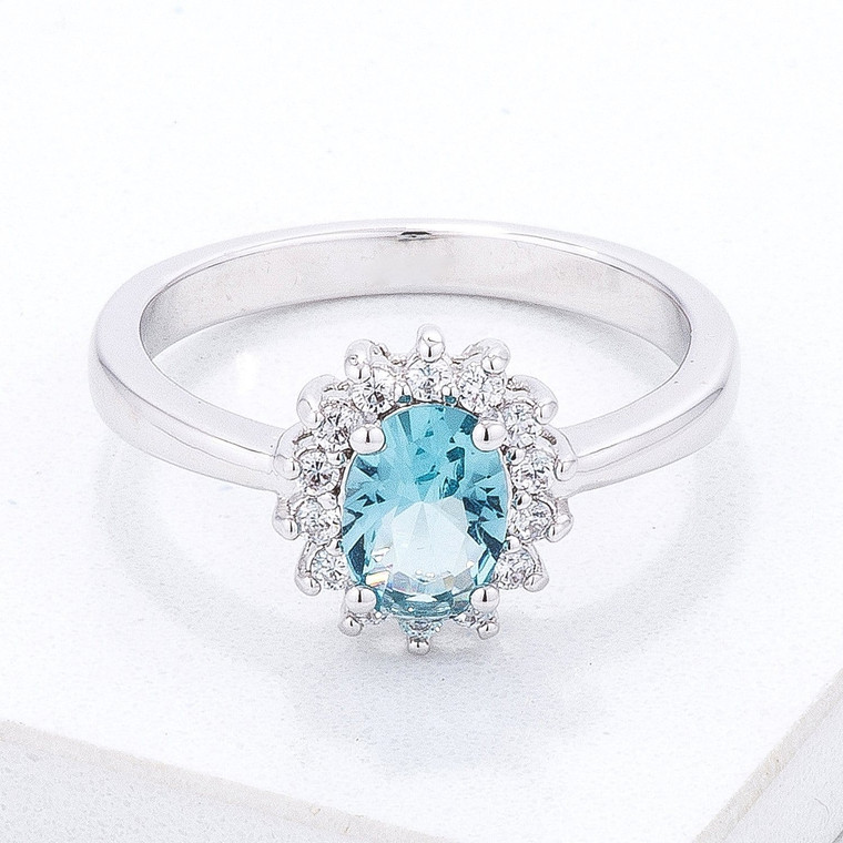 Ice Blue CZ Petite Oval Ring R599-R08630R-C31