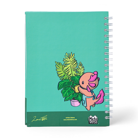 Libreta Ajolotes Invernadero Hoja Rayada