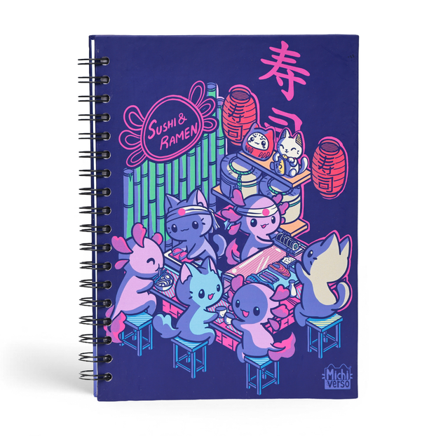 Libreta Ajolotes Sushi y Ramen Hoja Blanca