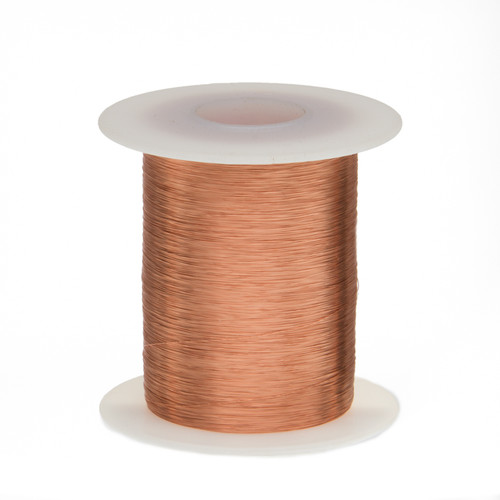 Magnet Wire, Enameled Copper Wire, 42.5 AWG, 2 oz, 6954' Length, 0.0027" Diameter, Natural, 42.5SNSP.125