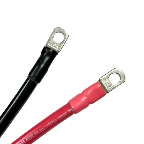 2 Gauge AWG Custom Battery Cable with 1/2" Stud Lug to different size Terminals 