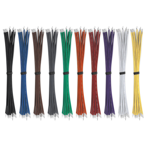 Cut & Stripped Wire, Stranded or Solid - Choose from 8 Wire Sizes, 28 Cut Lengths, 8 Strip Lengths, & 10 Colors