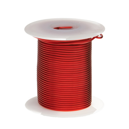 Magnet Wire, Enameled Copper Wire, 20 AWG, 2 oz, 40' Length, 0.0335" Diameter, Red, 20SNSP.125