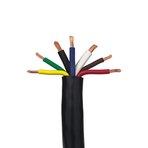 7 Conductor Trailer Cable, 14 AWG GPT, Color Coded PVC Wires with Outer  Jacket - 16 Lengths Available