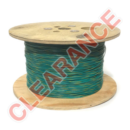 20 AWG Topcoat Hook-Up Wire, UL1015, Green/Yellow PVC Insulation, 600V,  5000 ft Spool - Remington Industries