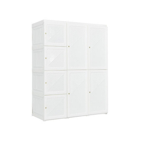 Clothes Foldable Armoire Wardrobe Closet with 12 Cubby Storage - Color: White - Size: 12 Cubes D681-HU10145