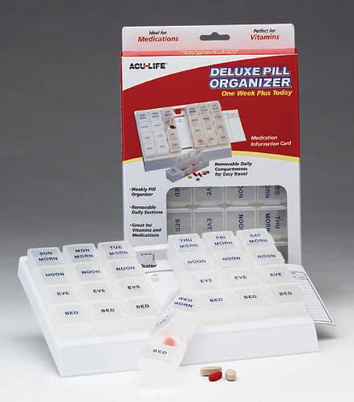 Deluxe Pill Organizer w/28 Com One Week Plus Today' B731-HE400407