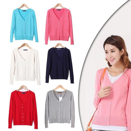 Color: Old White,Size: Medium - New Year Cardigans Long Sleeves Button Down Style K290-22087417861