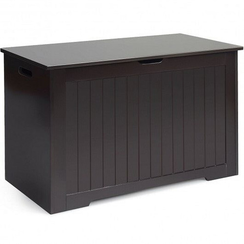 Wooden Toy Box Kids Storage Chest Bench -Brown - Color: Brown D681-HW65699CF