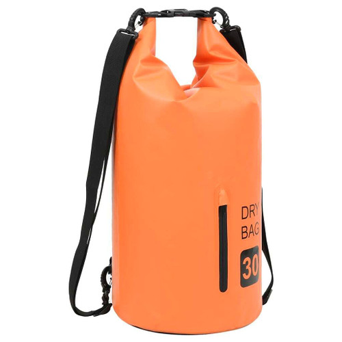 vidaXL Dry Bag with Zipper Orange 7.9 gal PVC A949-92786