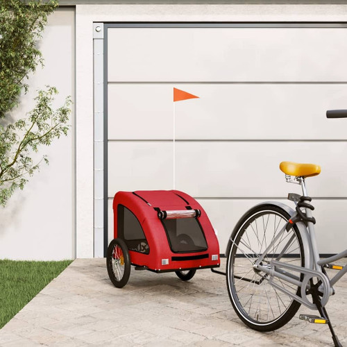 vidaXL Pet Bike Trailer Red Oxford Fabric and Iron A949-93964