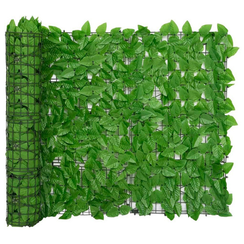 vidaXL Balcony Screen with Green Leaves 196.9"x39.4" A949-315501