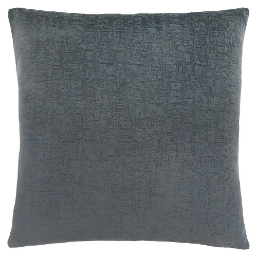 18" X 18" Dark Gray Velvet Polyester Mosaic Zippered Pillow N270-344042