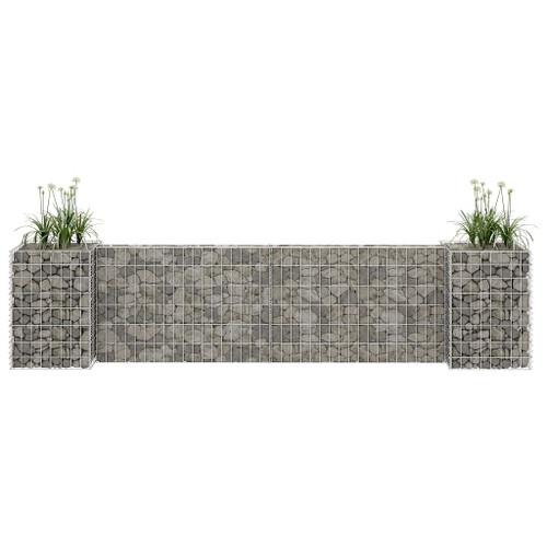 vidaXL H-Shaped Gabion Planter Steel Wire 102.4"x15.7"x23.6" A949-145659