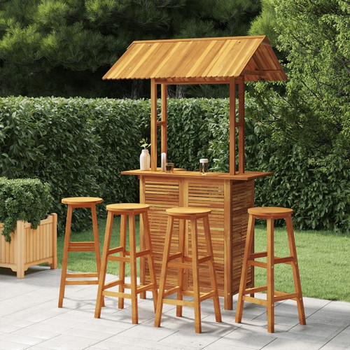 vidaXL 5 Piece Patio Bar Set Solid Wood Acacia A949-3116007