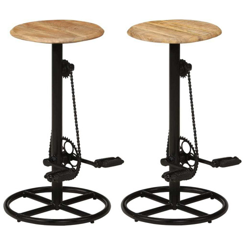 vidaXL Bar Chairs 2 pcs Solid Mango Wood A949-246413