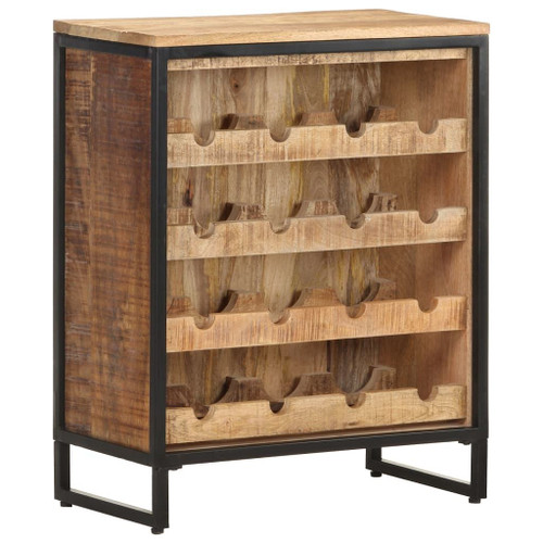 vidaXL Wine Cabinet 24.4"x13"x30.9" Rough Mango Wood A949-320685