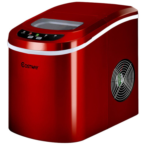 Mini Portable Compact Electric Ice Maker Machine-Red - Color: Red