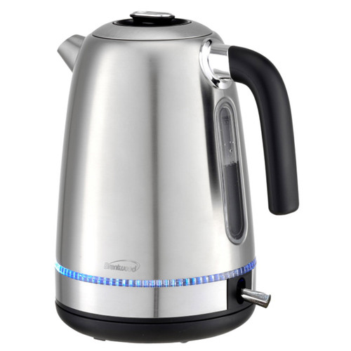 Brentwood 1500 Watt Stainless Steel 1.7 Liter Cordless Electric Kettle in Silver