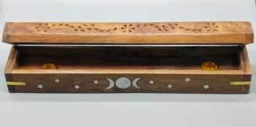 12" Flip Top Triple Moon incense holder