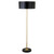 62" Black Two Light Traditional Shaped Floor Lamp With Black Drum Shade N270-523493