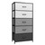 23" Gray and Black Steel and Fabric Five Drawer Double Dresser N270-484707