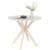 36-Inch Mid Century Modern Kitchen Table with Faux Marble Tabletop and Solid Rubber Wood Legs-White D681-KC56890WH