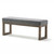 Modern Wood Frame Accent Bench Ottoman with Grey Upholstered Fabric Seat Q280-SHMLOBG1532581